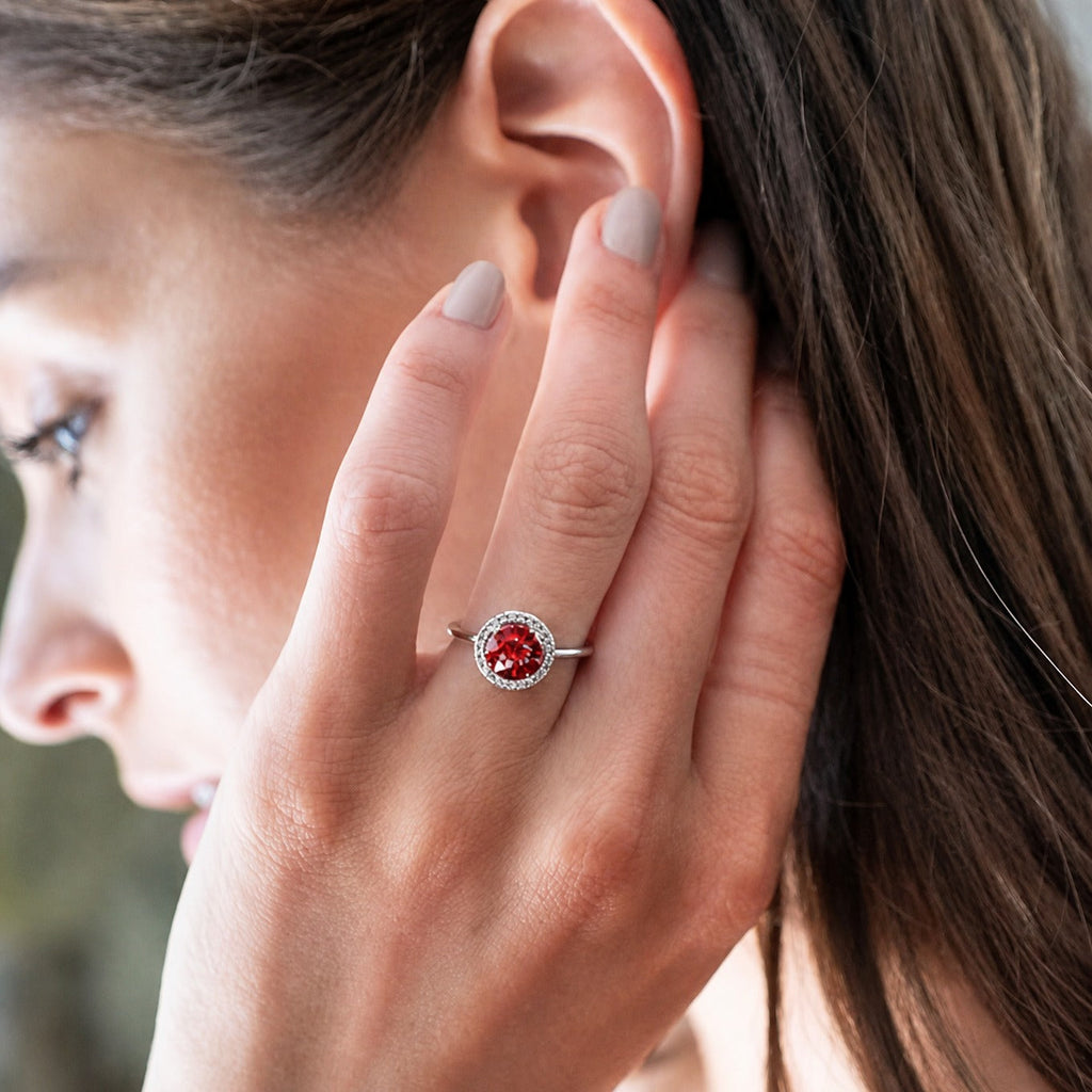 Elegant Ruby White Gold Ring