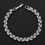 Elegant Synthetic Zircon Wheat Leaf Bracelet