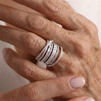 Refined Multi-Layer 925 Silver Ring